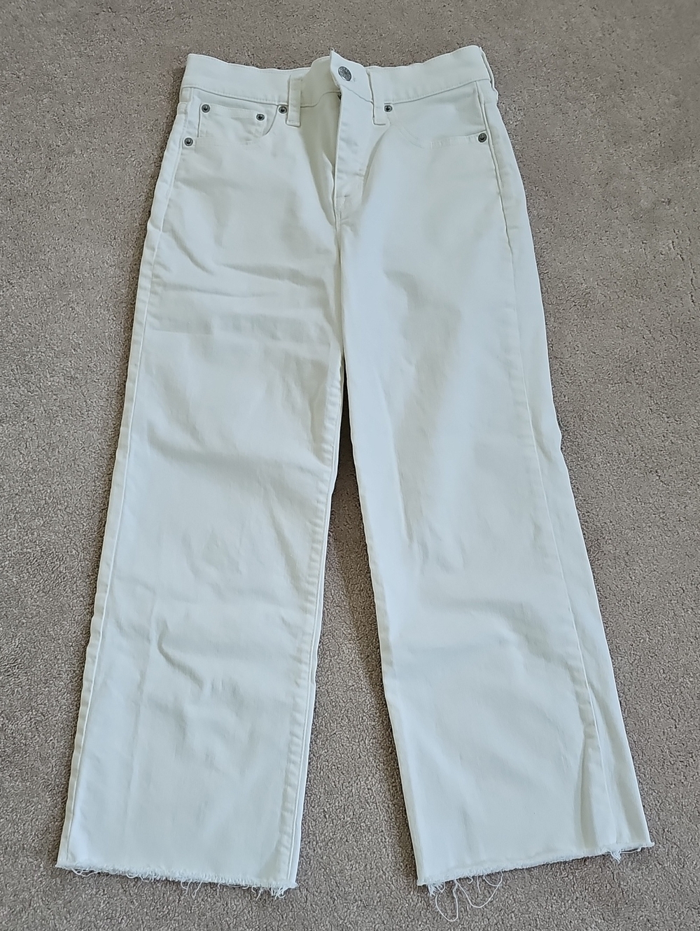 J. Crew White Wide-Leg Crop Jeans